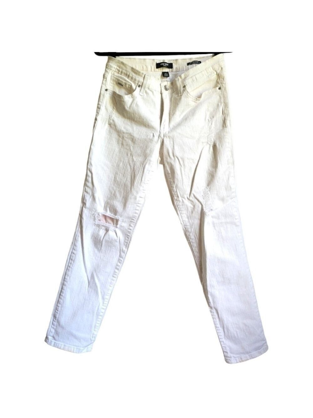 Nine West White Distressed Jeans Womens Size 8